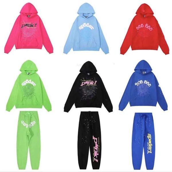 Sp5der Young Thug Männer Frauen Hoodie Hochwertiger Schaumdruck Spinnennetz Grafik Rosa Sweatshirts y2k Pullover S-2XL50 Rabatt ~