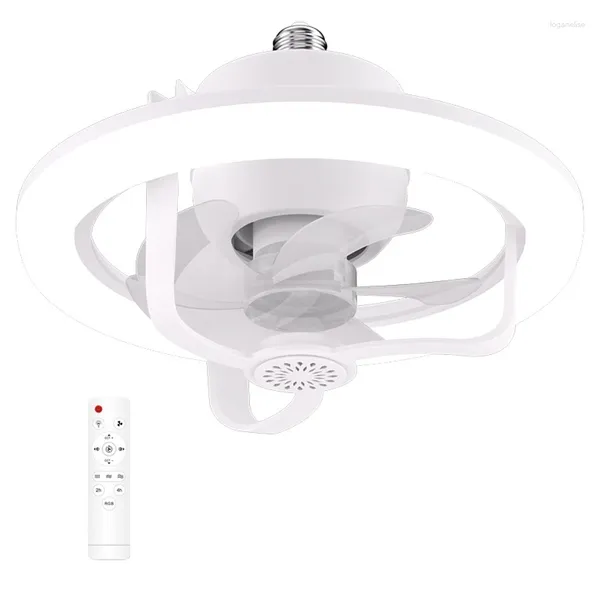 Controle Home Inteligente Multifuncional 50W Ventilador Luz 360 ° Gira 3 Engrenagens Velocidade do Vento RGB E27 para Escritório Escolar com Remoto