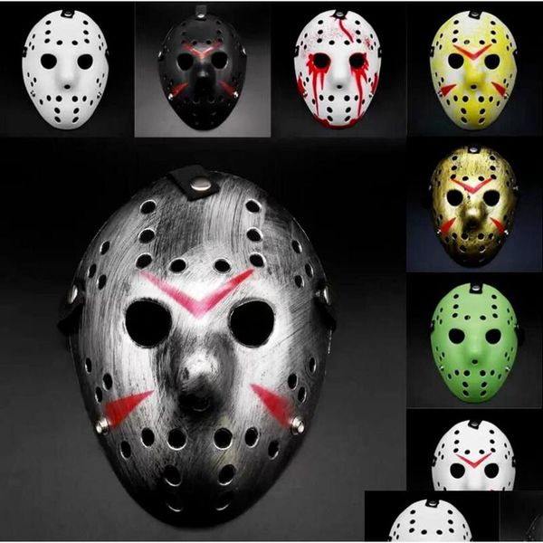 Maschere per feste Maschere per feste in maschera Maschera di Jason Voorhees Venerdì 13 Film horror Hockey Spaventoso Costume di Halloween Cosplay Plastica Fy2 Othbu