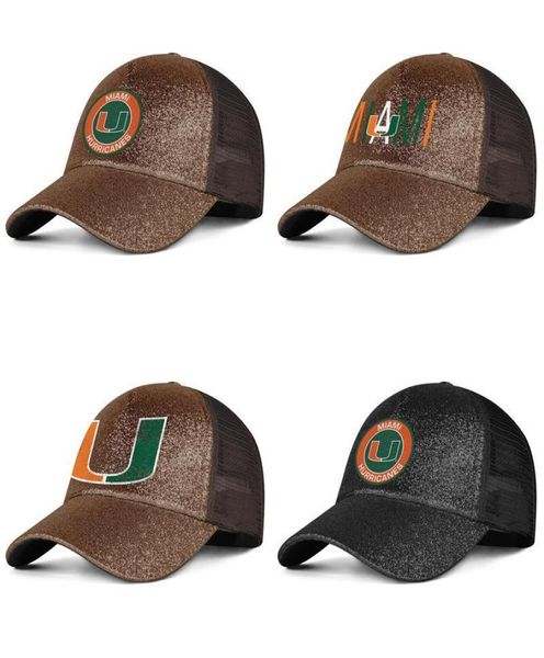 Miami Hurricanes logotipo redondo para homens e mulheres chapéu de pônei boné legal time em branco bonés de beisebol futebol antigo logotipo impresso bandeira dos EUA Foot7895488