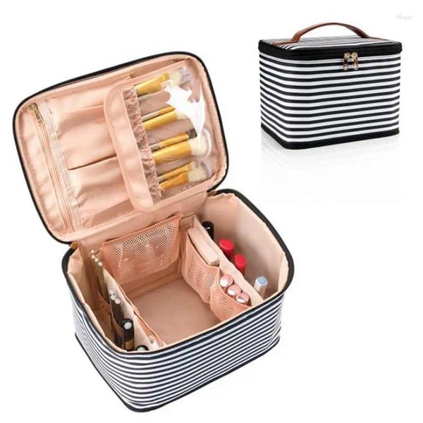 Aufbewahrungsboxen Make-up-Tasche Organizer PU-Leder Große Tasche mit mehreren Fächern Schlafzimmer Kommode Büro für