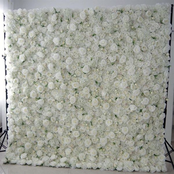 8x8 pés de alta qualidade criativo parede de flores 3d feito com tecido enrolado arranjo de flores artificiais cenário de casamento decoração 228g