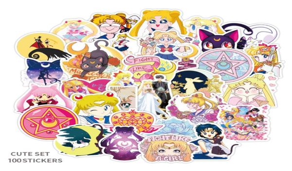 100 Stück Set Sailor Moon Anime Kleine wasserdichte Aufkleber für DIY Aufkleber auf Koffer Gepäck Laptop Fahrrad Skateboard5421521