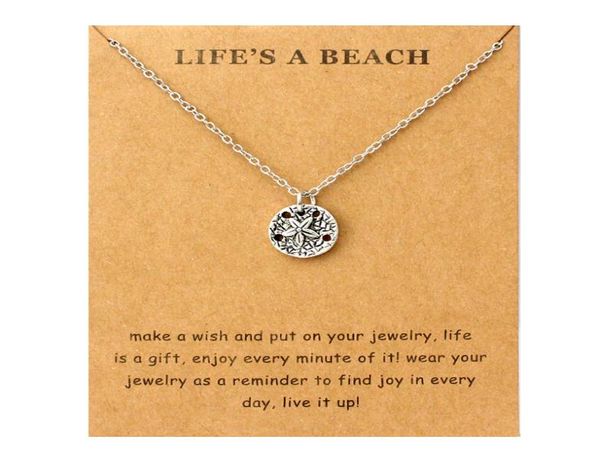 Starfish vela ondas seahorse praia oceano pingentes colares tartaruga do mar areia dólar sereia feminino masculino moda jóias gift6296621