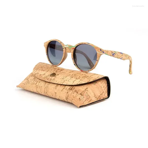 Sonnenbrille Hohe Qualität Oval Holz Bambus Korn Polarisiert Mit Fall Mode Frauen Mann Shades Holz Gafas de Sol