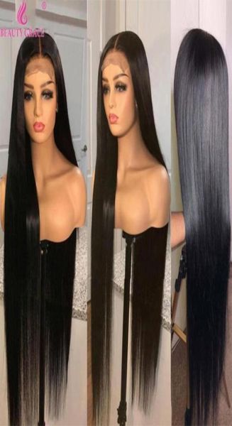 Perucas de renda longa peruca de cabelo humano 30 32 34 36 polegadas osso fechamento reto 4x4 brasileiro para mulheres 83369731071661