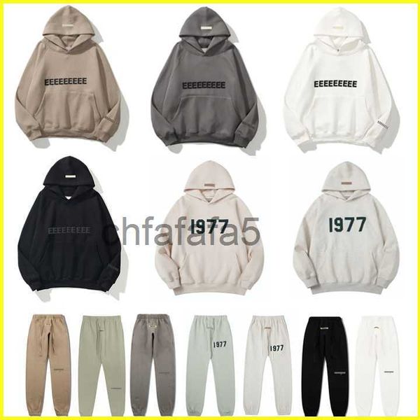 Ess Sweat à capuche Hommes Femmes Designers Essent Sweats à capuche Hiver Homme pour femme Classique Noir Blanc 1977 Essentials Set Vêtements Essentialls Essentialsweatshirt 1YTC