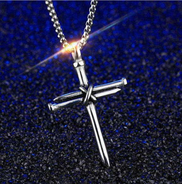 Acessório de moda Jesus colar de aço de titânio colar de pingente masculino fé religiosa aço puro com corrente drop shipping1003872
