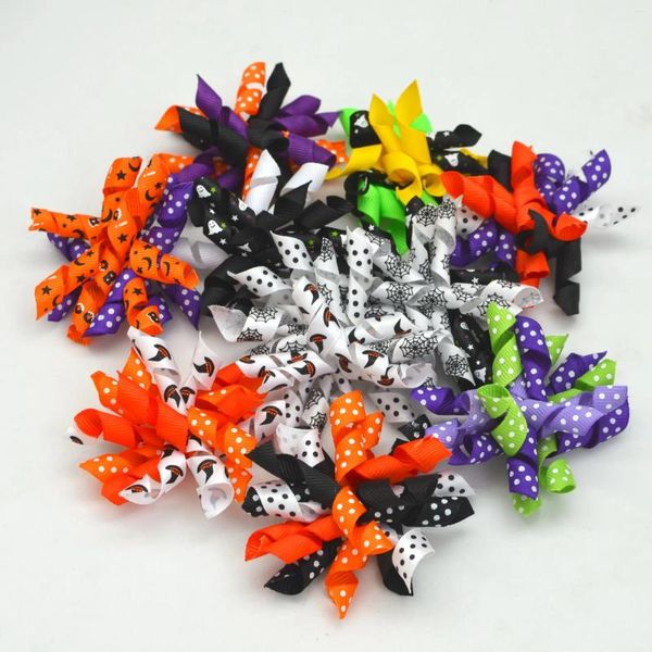 Abbigliamento per cani 50 pezzi fiocchi di Halloween elastici per peli di animali domestici sfusi accessori per toelettatura per cani