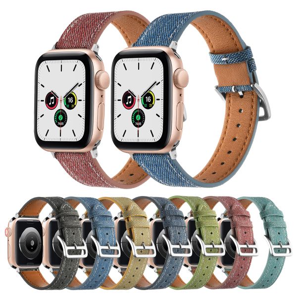 Cinturino in pelle e nylon per cinturino Apple Watch Ultra 2 49mm 44mm 45mm 40mm 41mm 42mm Bracciale