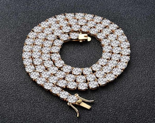 Ambiente di alta qualità Catena da tennis in rame Microinclosed Zircon 3mm 4mm 5mm Twinkle Diamond Catene a fila singola Hip Hop ICED OUT 7388285