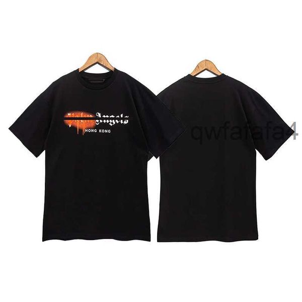 Tasarımcı Pa T-Shirt Lüks Tees Baskı Palms Tişörtler Erkekler Kadın Angle Kısa Kollu Hip Hop Sokak Giyim Üstleri Giyim Giysileri Fjg6