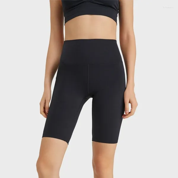 Pantaloncini attivi da donna Sport Fitness Allenamento Mezza vita alta Sollevamento dell'anca Pantaloni da yoga attillati Elasticità al ginocchio Leggings centrali