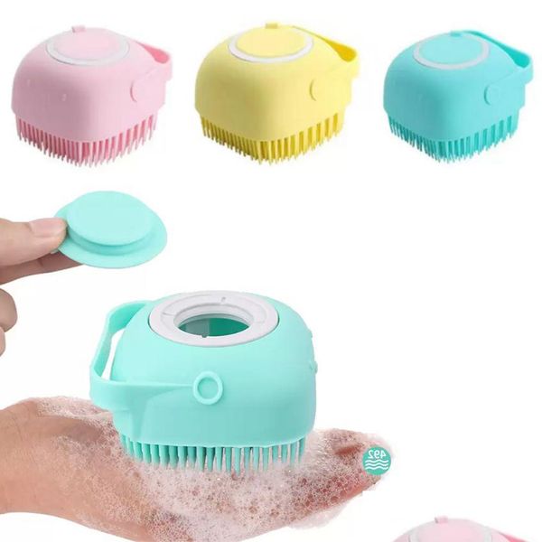 Escova de banho para cães, escova de banho para cães, mas luvas macias, pente de segurança com caixa de shampoo, acessórios para animais de estimação para gatos, chuveiro, ferramenta de preparação