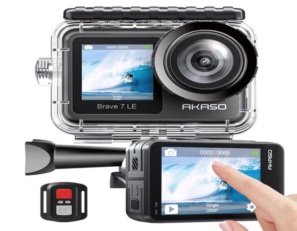 AKASO Brave 7 LE 4K30FPS 20MP Wi-Fi Экшн-камера 4k с сенсорным экраном Камера для видеоблога EIS 20 Водонепроницаемая спортивная камера с дистанционным управлением 29749134