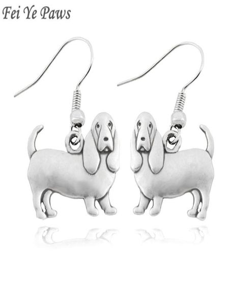 Vintage Argento Colore Boho Basset Hound Bloodhound Goccia Ciondola Gli Orecchini Con Gancio Bijoux Femme Orecchini Lunghi Per Le Donne Jewellry8506030