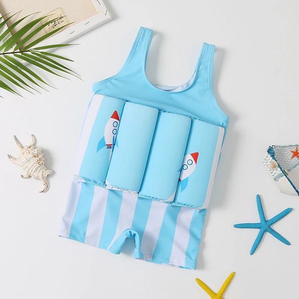 Ensemble enfants garçons flottaison maillot de bain flottabilité mignon dessin animé bébé filles flotteur rayé gilet de bain une pièce maillots de bain 29 ans pour enfant