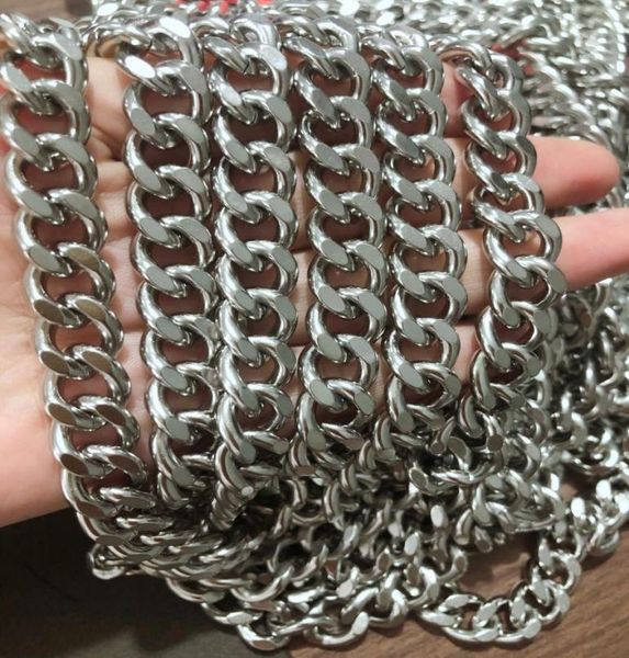 Lot 5meter in bulk Heavy HUGE 9511mm Stainless Steel Shiny Smooth Cuban curb Link Chain jewelry findingsMarking Chain DIY Bag a4584724