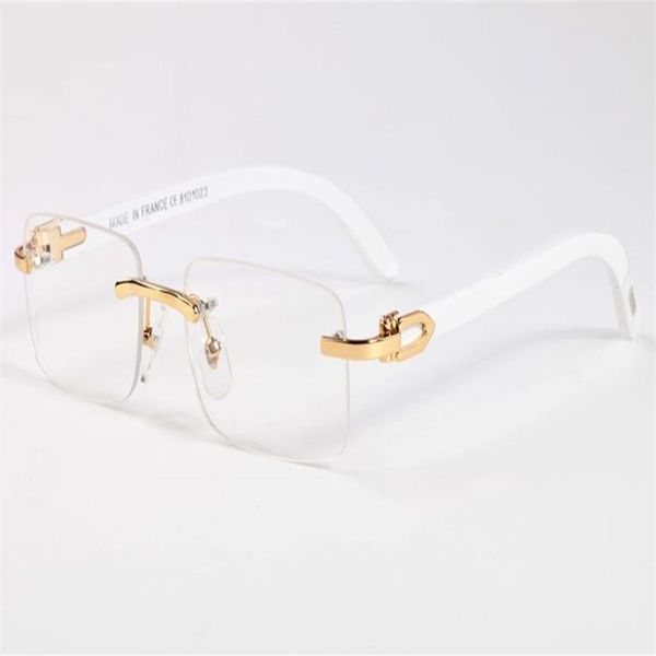 Новые деревянные солнцезащитные очки для мужчин и женщин, белые очки из рога буйвола, очки без оправы, модные мужские спортивные оригинальные бамбуковые очки Oculo De S220g