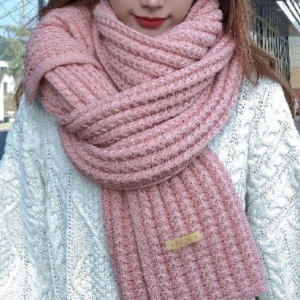 Lenços macios e confortáveis cachecol estilo japonês de malha inverno para mulheres à prova de vento engrossado envoltório de pescoço com elasticidade de calor aconchegante