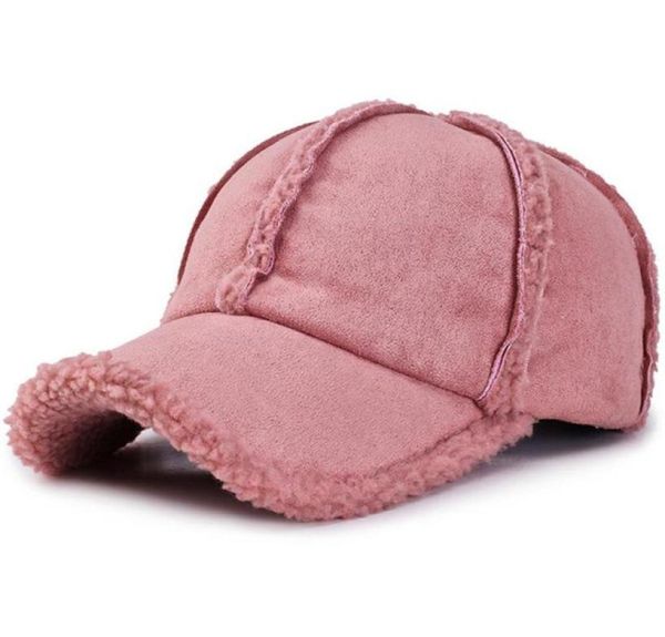 Faux Suede Fleece Winter Dad Hat Women Mens Cap Brown Grey Pink Six Panel Baseball Cap Adjustable1613853