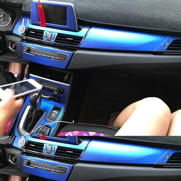 Adesivos CarStyling Fibra de Carbono Interior do Carro Console Central Mudança de Cor Moldagem Adesivo Decalques Para BMW Série 2 F22 F23 F45 F46/4 Porta
