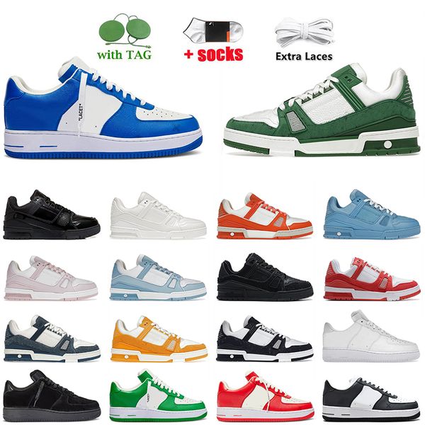 New hot Luxury lvaf1 Scarpe casual Denim Canvas Pelle verniciata Abloh Nero Bianco Blu Verde Sovrapposizioni Sport all'aria aperta Piattaforma scarpe da ginnastica piatte sneakers Prezzo abbordabile