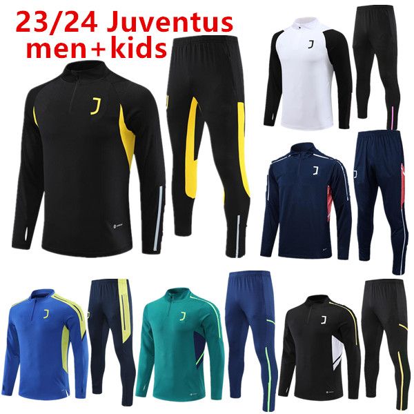 Juventus Trachsuit 2023 2024 Futbol Jersey Pogba Di Maria Vlahovic Chiesa 23 24 Juventus Eğitim Takım Erkekler Kit Futbol Kiti Üniforma Spor Giyim