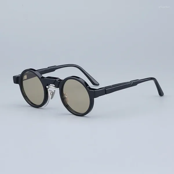 Солнцезащитные очки Fashion Kub Maske N3 Круглые матовые черные оптические прочные отличные крутые мужские оригинальные классические дизайнерские ацетатные солнечные очки