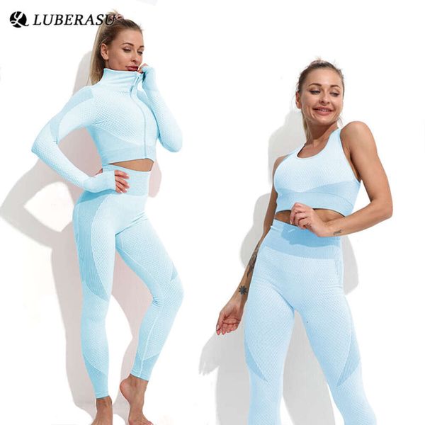 Lu Lu Align Set Workout Gym Kleidung 2 Fitness für Damen Trainingsanzug Leggings Sport BHs Top Langarm Damen Sportbekleidung Anzug Yoga Lemon LL Frau