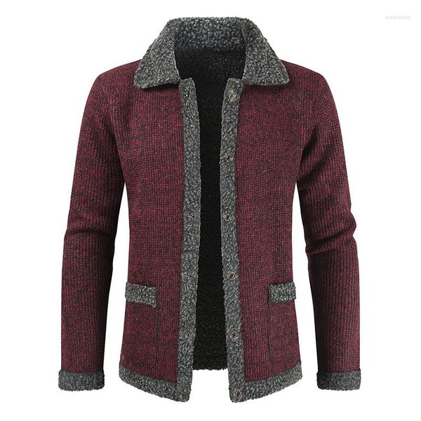 Männer Jacken Männer Herbst Pullover Mäntel Männlich Dicke Faux Pelz Wolle Herren Winter Warme Casual Fashion Zipper Strickwaren Kleidung