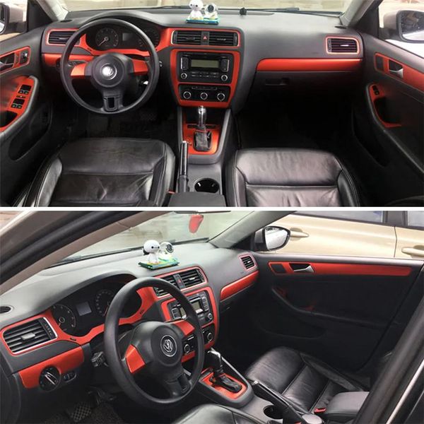Aufkleber CarStyling 5D Kohlefaser Autoinnenraum Mittelkonsole Farbwechsel Form Aufkleber Abziehbilder für Volkswagen VW Jetta 2005–2018