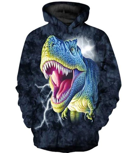 Felpa per ragazzi Felpe con cappuccio dinosauro Fresco alla moda per bambini Autunno Felpe con cappuccio per animali stampati in 3D 2201102449975