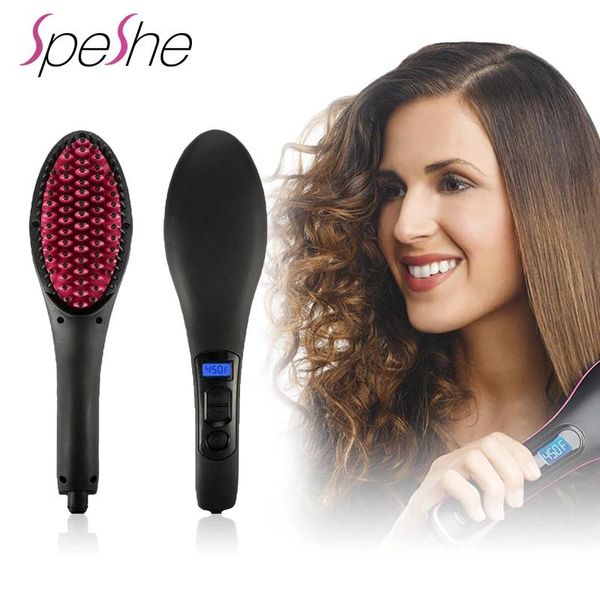 Piastre per capelli Spazzola per capelli elettrica Piastra per capelli ionica Ferro per capelli professionale in ceramica Strumenti per massaggi per lo styling dei capelli Riscaldamento Pettine caldo