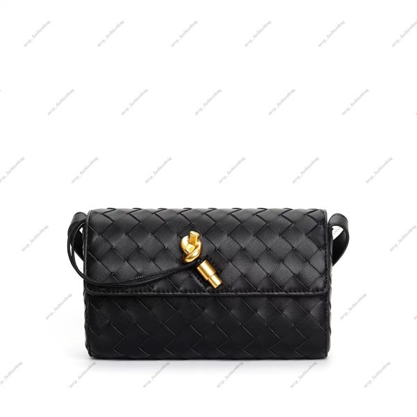 Botega Veneta Tasche, lange Clutch, Andiamo-Griff, geflochtenes Metallstrick-Umhängetasche mit Griffgeflecht, Designer-Handtasche, quadratisches Geflecht, Umhängetaschen, Damen-Damentaschen