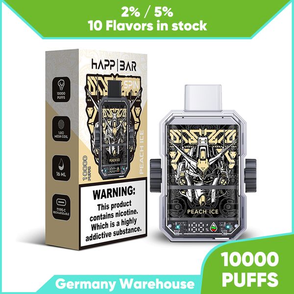 Original Puff Vape Factory 10K Puffs Bar 10000Puffs Plus Vaper-Gerät, nachgefüllt mit 2 % 5 % Stärke, Nic Salt Vape Juice, hochwertiger Verdampfer