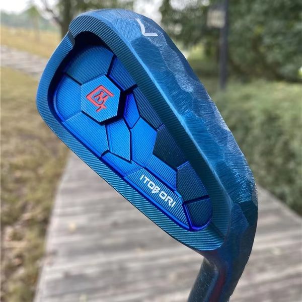 Clubes de golfe MTG Itobori Conjunto de ferro azul com aço/eixo de grafite com cobertura de cabeça 7pcs (456789p)