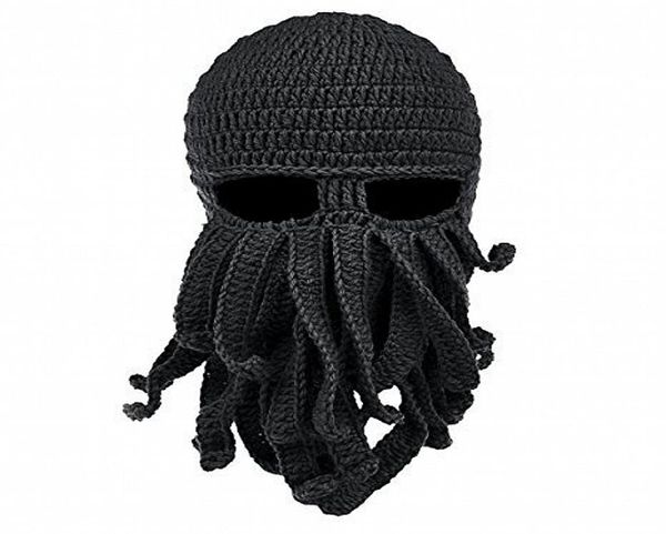 Gestrickte Gesichtsmaske, Oktopus, gestrickte winddichte Mütze, Wolle, Ski-Gesichtsmasken, Event, Party, Halloween, Strickmütze, Tintenfisch-Mütze, Beanie, coole Geschenke 1984332