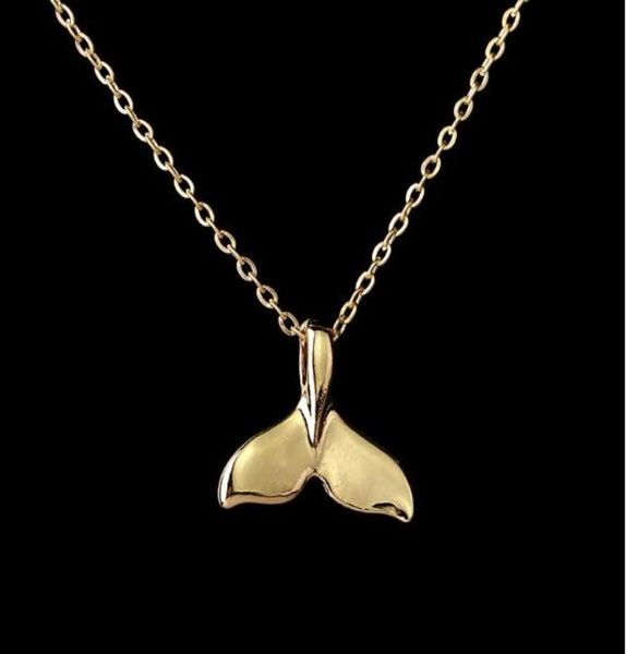 Adorável baleia cauda peixe náutico charme colar para mulheres meninas animal moda colares 2 cores sereia caudas jóias 2876256