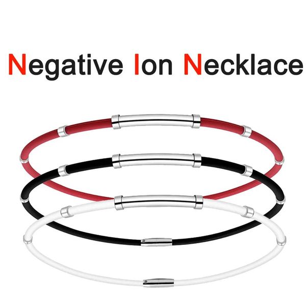 Imposta 50 cm moda Kpop ioni negativi collana sportiva in silicone uomo collare cervicale collana magnetica coppia braccialetto gioielli da donna