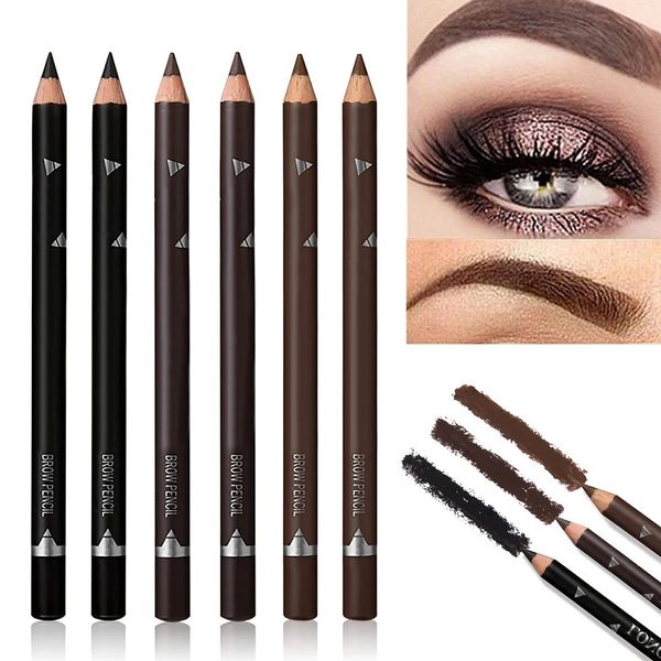 6 12 Stücke Wasserdicht Augenbrauenstift Professionelle Frauen Make-Up Stift Einfache Farbe Schönheit Kosmetische Anfänger Praxis Augenbrauen Werkzeuge 231226