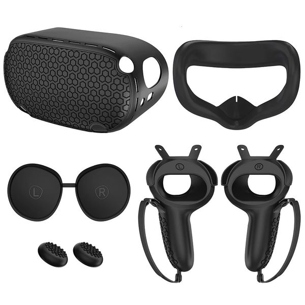 Silikon Schutzhülle Shell Fall Für Oculus Quest 2 VR Headset Kopf Gesicht Auge Pad Griff Grip Taste Kappe Zubehör 231226