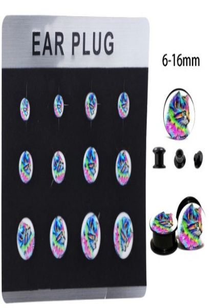 Mix 6 dimensioni 5 carte Filettatura interna Tappi per espansione orecchio Kit Vite Flesh Tunnel Gauge Orecchino Stretching Body Piercing2359968