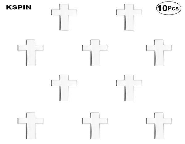 Silbernes Kreuz-Abzeichen-Anstecknadel-Flaggen-Abzeichen-Brosche-Nadel-Abzeichen 10 Stück eine Menge1853053