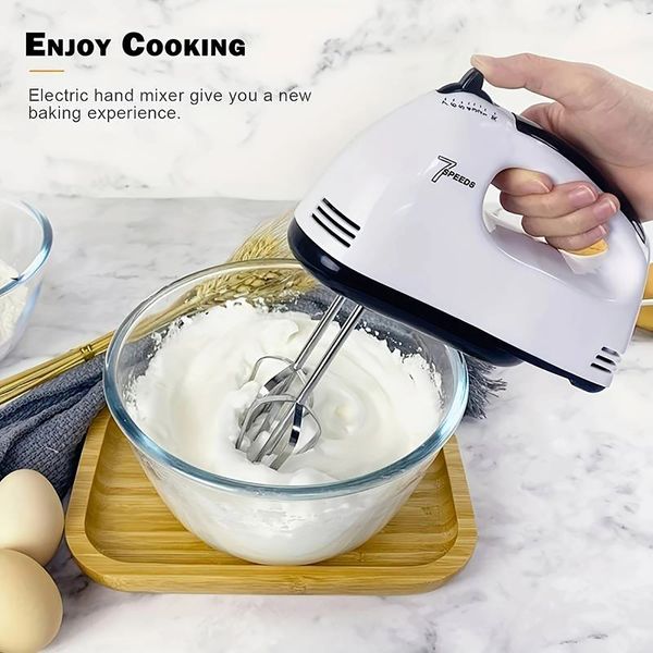 7-Gang-elektrischer Handmixer Schneebesen Multifunktionaler automatischer Creme-Lebensmittel-Kuchen-Backen-Koch-Teig-Mixer Lebensmittelmixer YFA1881