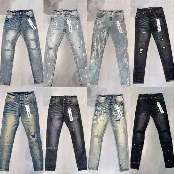 Jeans masculinos Ksubi Jeans Designer Mens Roxo Rasgado Reto Regular Denim Lágrimas Lavadas Velho Longo Preto Stackeds Homens Mulheres Marca Roxa 139