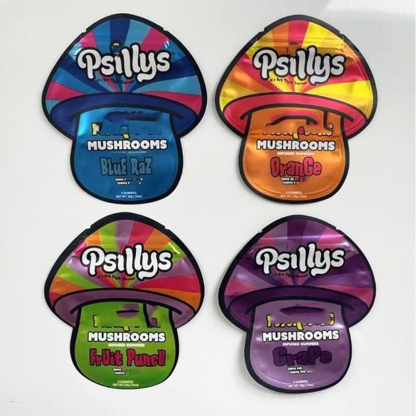 PSILLYS 30 mg 150 mg Pilze im Großhandel, mattschwarz, wiederverschließbar, mit Reißverschluss, Beutel, Mylar-Beutel, 5 Gummibärchen Bxnuq Pqpoc