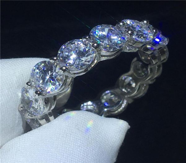 Klasik Parmak Promisteri Yüzük 925 STERLING Gümüş Yuvarlak Kesim 6mm Elmas Sona CZ Nişan Düğün Bandı Halkası Kadınlar Erkek Mücevherleri39922286