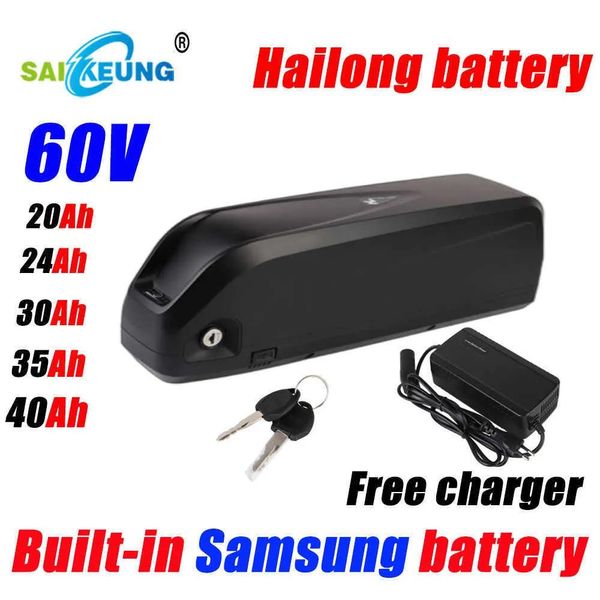 Batterien Elektrofahrradbatterie 60 V 40 Ah Hailong Samsung 18650 Akku 52 V 20 Ah 48 V 24 Ah 36 V 30 H Elektroroller-Lithiumbatterie