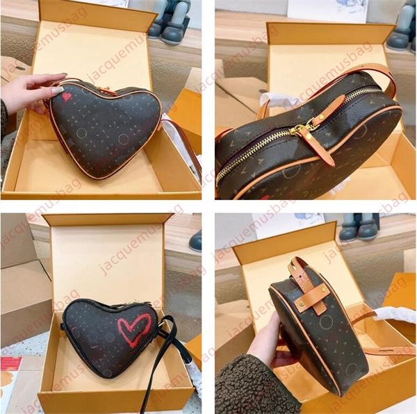 Desinger Coeur Love Bag M57456 женская сумка через плечо в форме сердца GAME ON COEUR Мини-сумка с красным сердцем женская кожаная холщовая вечерняя сумка высшего качества